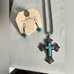 Turquoise cross set